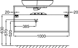 Тумба под раковину Jacob Delafon Nouvelle Vague 100 см, EB3040-G1C, белый глянцевый