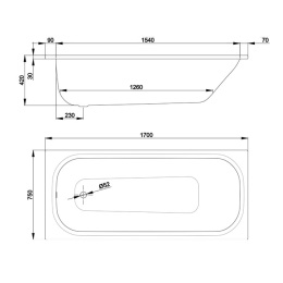 Фото Стальная ванна Bette Form 170x75 2947-000 AD AS с шумоизоляцией и антискользящим покрытием