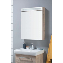 Зеркальный шкаф Dreja Max 77.9005W, LED-подсветка, 60x80 см, белый глянец