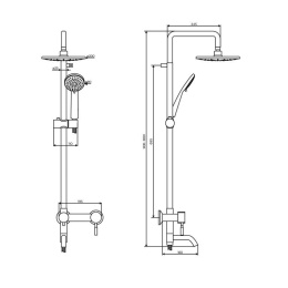 Dorff D0703000SS Logic  new душевая система со смесителем из нержавеющей стали
