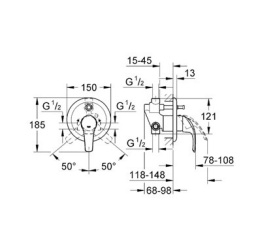 Фото Смеситель Grohe Eurosmart 33305001 для ванны/душа
