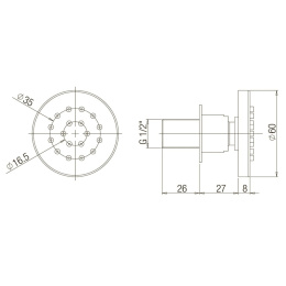 Фото Душевая форсунка Paini 50CR721T хром