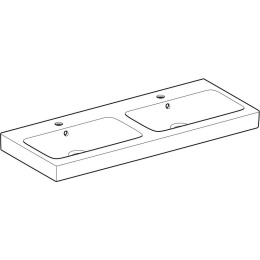 Geberit iCon 124120000 Раковина двойная, переливы и отверстия под смесители по центру чаш, белая