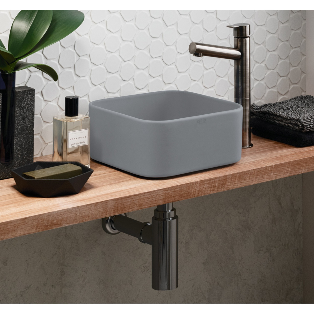 Ceramica CIELO Shui Comfort MILAQ BR - Раковина накладная Minimo 25*25 см Brina
