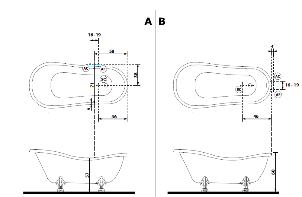 Фото Ванна из литьевого мрамора Tiffany World TW176 bi/br 176 х 80 см, искусственный мрамор