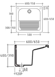 Раковина хозяйственная 75 см Galassia Osiride Max (2009), цвет белый