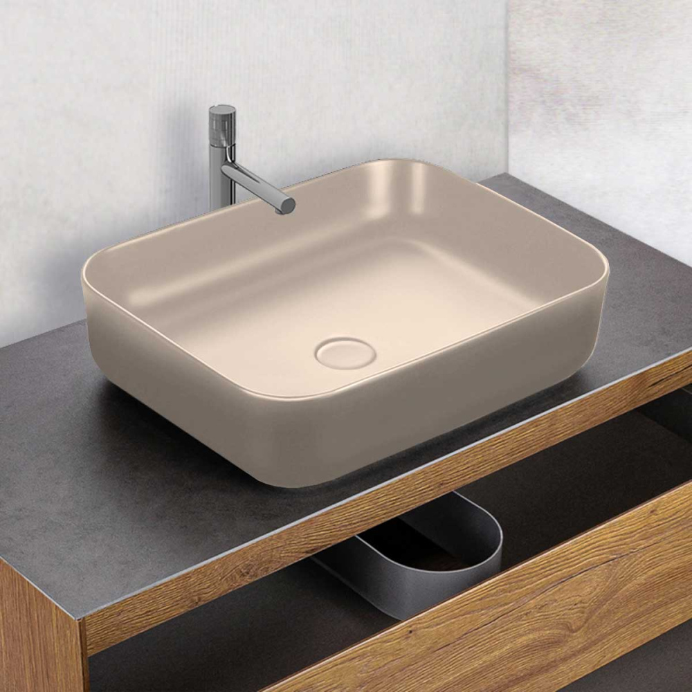 Фото Накладная раковина Vincea (VBS-105MC) капучино матовый