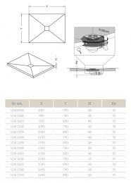 Душевая плита с компактным трапом Radaway RadаDrain (5DK1709/5K01)