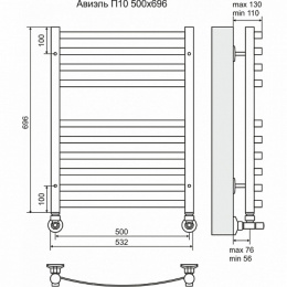 Фото Полотенцесушитель водяной Terminus Стандарт Авиэль 4620768886386