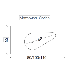 Armadi Art NeoArt 858-110 Столешница Corian Drop 111cm
