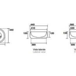 Раковина Kerasan F10 460531 Накладная Чёрный матовый 56