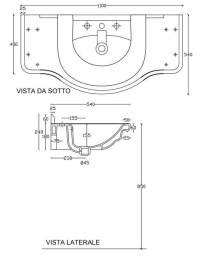 Раковина 110 см Galassia Ethos (8435), цвет белый