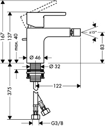 Смеситель для биде Hansgrohe Metropol S (14262000) хром
