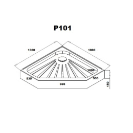 Поддон Cerutti SPA P101 пентагональный (100х100х12)