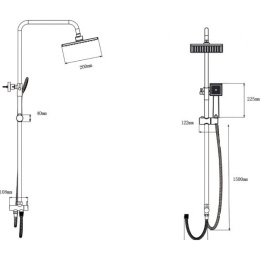 Душевая стойка Bien Torres BD44029102, 1 режим, с верхним душем, хром
