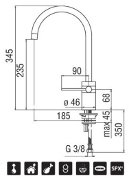 Фото NOBILI Plus PL00113CR Смеситель для кухни (хром)