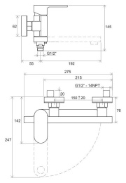 Фото Смеситель для ванны  Ravak Chrome (X070042), хром