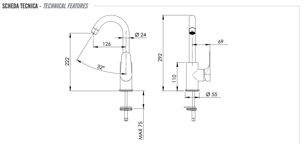 Фото Смеситель для раковины Remer Class Line L72C