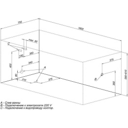 Акриловая ванна 160x75 Aquanet (00210292), прямоугольная