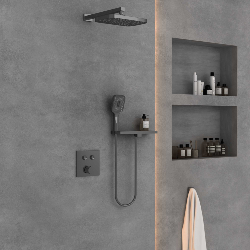 Фото Душевой комплект Vincea (VSFW-4211RGM) вороненая сталь