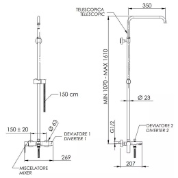 Душевая система Remer Energy (EY34ASSDBG) золото брашированное