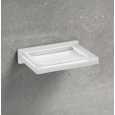 Colombo Design LOOK B1601.BM - Стеклянная мыльница в комплекте с настенным держателем (белый матовый
