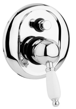 Фото Смеситель Cezares ELITE-VDIM-01-Bi для душа, хром, ручка белая