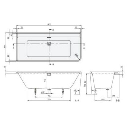 Акриловая ванна 180x80 Villeroy&Boch (UBA180COR9CLBCVE01), прямоугольная