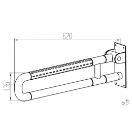 1W011 Поручень опорный откидной