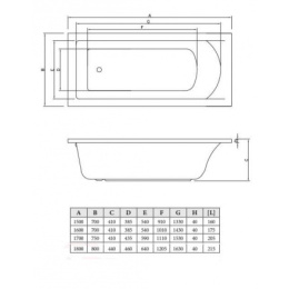 Акриловая ванна 170x75 C-Bath (CBQ007003)