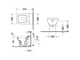 Приставной унитаз Duravit PuraVida 2132090000, белый