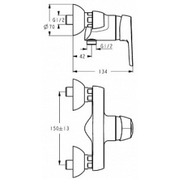 Смеситель Ideal Standard Cerasprint 2012 B9570AA для душа