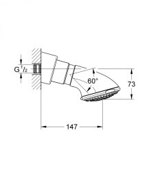Grohe Relexa 27065000 Душ верхний, 3 вида струи