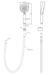 Ручной душ BelBagno BB-DFS-5-CRM со шлангом и держателем