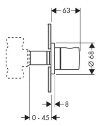 Фото Запорный вентиль 38976000 Hansgrohe Axor Uno