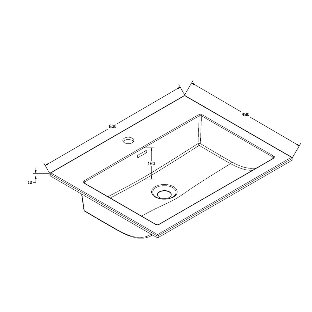 Раковина из искусственного камня Vincea (VCB-13600W) белый