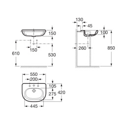Фото Раковина 55 см Roca (32724S000) белый
