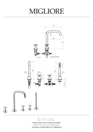 Фото Migliore Sirius 28172 Смеситель на борт ванны, на 5 отв, золото