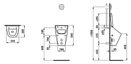 Фото Писсуар Laufen Vila 8.4114.2.000.000.1 без крышки, срытая подводка воды