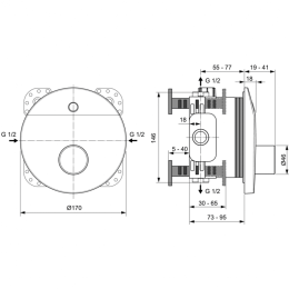 Встраиваемый смеситель для душа со смешиванием Ideal Standard CERAPLUS A6158AA