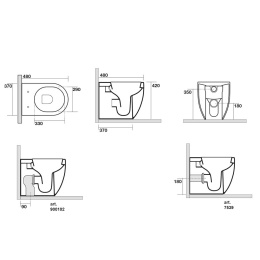 Фото Унитаз Kerasan Flo (311001) напольный, приставной, белый