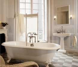 Фото Смеситель Axor Montreux 16547820 напольный, шлифованный никель