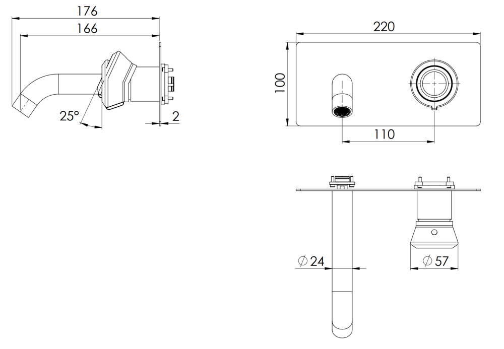 Фото Смеситель для раковины Remer Element ET15WBDO, золото глянцевое