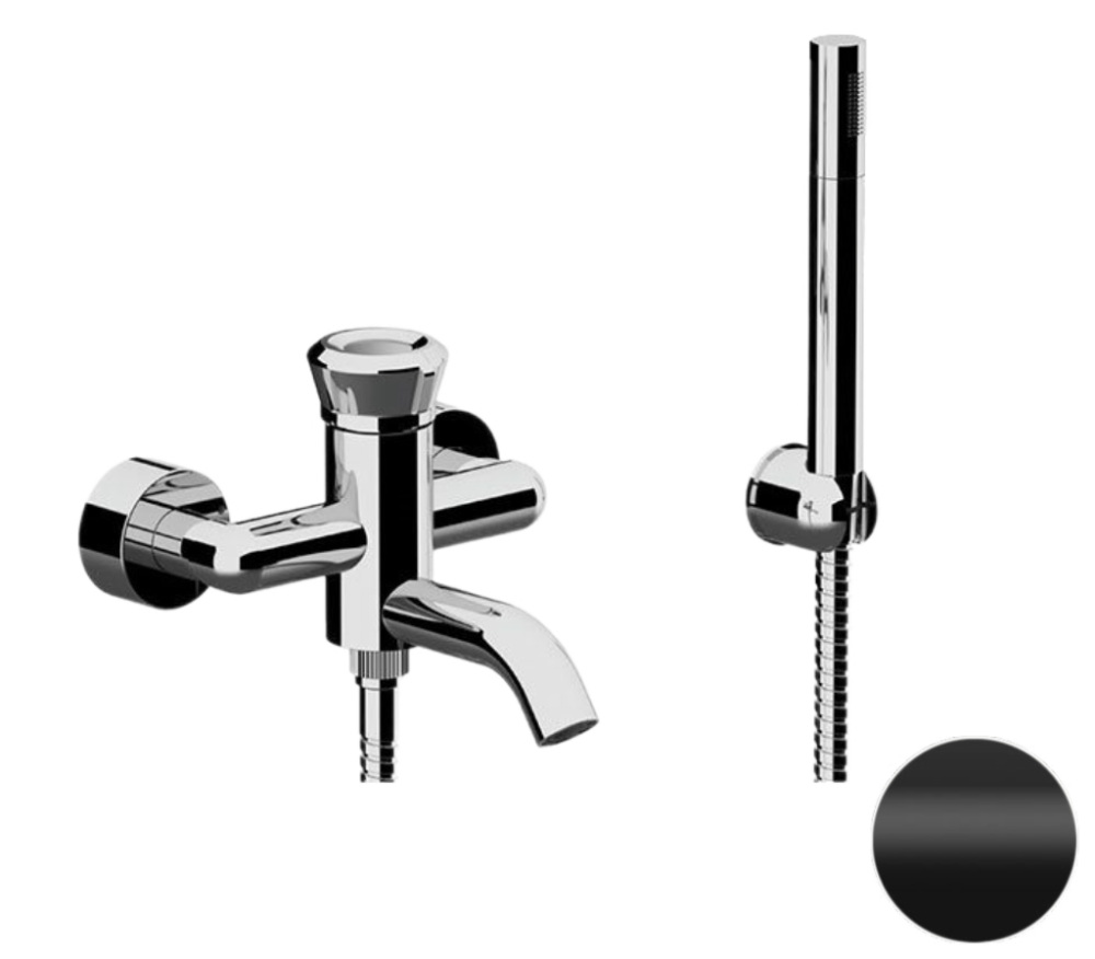 Фото Смеситель для ванны Remer Element ET02NO, черный матовый