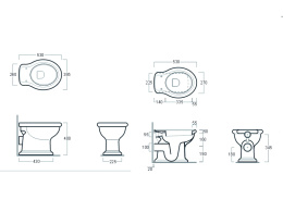 Унитаз напольный SIMAS Lante с горизонтальным сливом 38,5х53 см белый (LA02bi), без бачка и сиденья