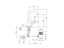 Фото Смеситель для раковины с донным клапаном Nicolazzi El Capitan 3454BZ75C (бронза)