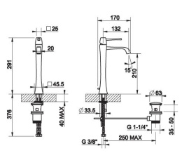 Смеситель для раковины Gessi Mimi (11990#031) хром