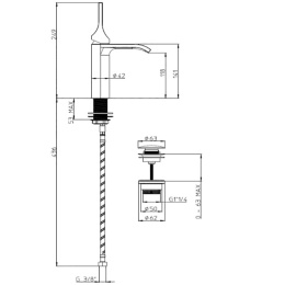 Фото Смеситель для раковины Bossini Apice (E89603.073) (чёрный матовый)