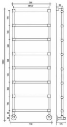 Фото Полотенцесушитель Margaroli Sole 442-8 4424708SAN водяной, сатин