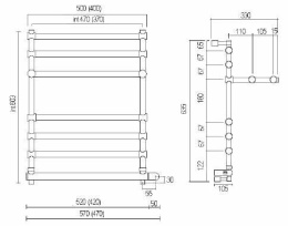 Фото Электрический полотенцесушитель Margaroli Sole 5524706ORBPB